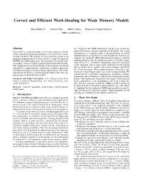 Correct and Efficient Work-Stealing for Weak Memory Models