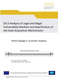 D3.5 Analysis of Legal and Illegal Vulnerability Markets and Specification of the Data Acquisition Mechanisms