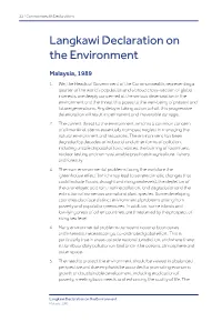Langkawi Declaration on the Environment