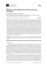 Methods for the Refinement of Protein Structure 3D Models
