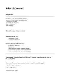 Table of Contents