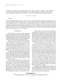The Effect of Queen Presence and Food on Worker Ovary Development and Egg Production