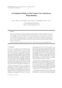 An Empirical Study in Pen-Centric User Interfaces: Diagramming