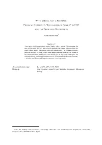 H Ans-J Oachim Voth* JEL Classification Codes E31, E43, E44