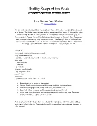 Healthy Recipe of the Week Use Organic Ingredients Whenever Possible