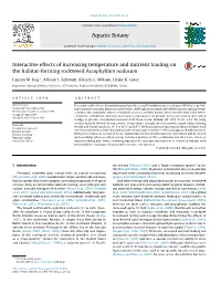 Interactive Effects of Increasing Temperature and Nutrient Loading On