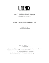 Mutual Authentication with Smart Cards