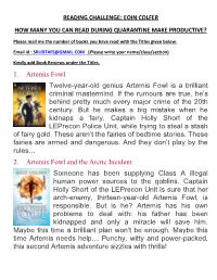 Reading Challenge: Eoin Colfer How Many You Can Read During Quarantine Make Productive?