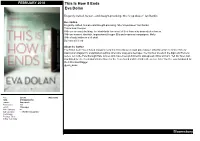 This Is How It Ends Eva Dolan