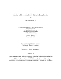 Assessing the Efficacy of Analytical Definitions in Hazing Education