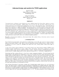 Athermal Design and Analysis for WDM Applications