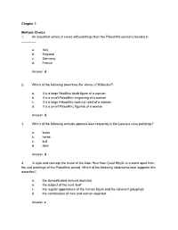 Chapter 1 Multiple Choice 1. an Important Series of Caves With