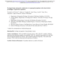 Ecological Basis and Genetic Architecture of Crypsis Polymorphism in the Desert Clicker Grasshopper (Ligurotettix Coquilletti)