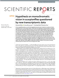 Hypothesis on Monochromatic Vision in Scorpionflies Questioned by New