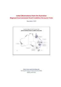 Initial Observations from the Australian Regional Environmental Asset Condition Accounts Trials