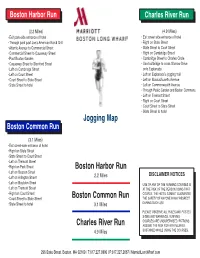 Jogging Map Boston Harbor Run Boston Common Run Charles River