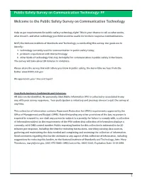 NIST, Information Technology Laboratory (ITL) Public Safety