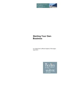 Starting Your Own Business
