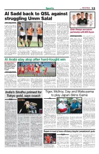 Al Sadd Back to QSL Against Struggling Umm Salal