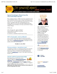 ALP Update Alumni Edition October 2011