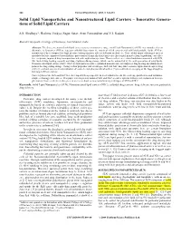 Solid Lipid Nanoparticles and Nanostructured Lipid Carriers – Innovative Genera- Tions of Solid Lipid Carriers