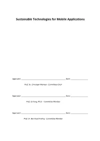 Sustainable Technologies for Mobile Applications