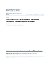 Tenure, Attachment, and Changing Perceptions in Gentrifying Williamsburg, Brooklyn