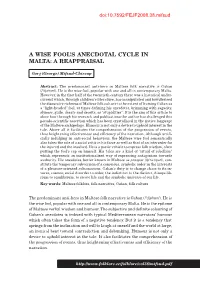 A Wise Fool's Anecdotal Cycle in Malta