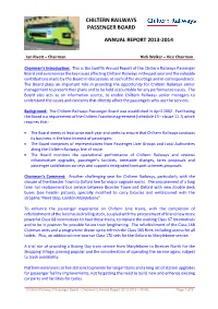 Chiltern Railways Passenger Board Annual Report 2013