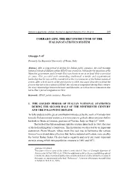 Corrado Gini, the Reconstructor of the Italian Statistics System