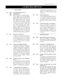 Course Descriptions