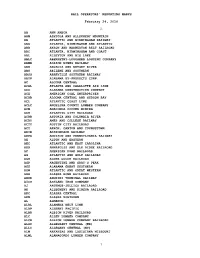 RAIL OPERATORS' REPORTING MARKS February 24, 2010 a AA