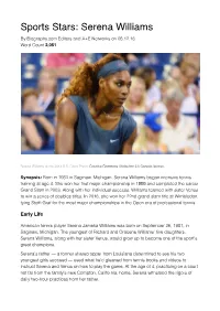 Sports Stars: Serena Williams by Biography.Com Editors and A+E Networks on 08.12.16 Word Count 2,051