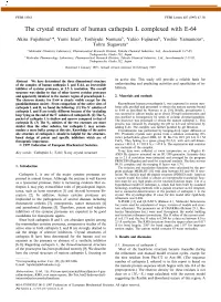 The Crystal Structure of Human Cathepsin L Complexed with E-64