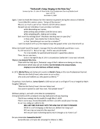 “Zechariah's Song: Singing in the New Day”