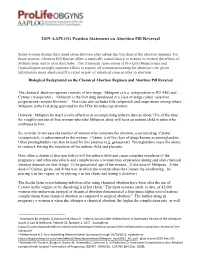 2019 AAPLOG Position Statement on Abortion Pill Reversal