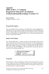 A Computer Program for Interactive Evaluation of Electrodermal Recordings (Version 3.7)