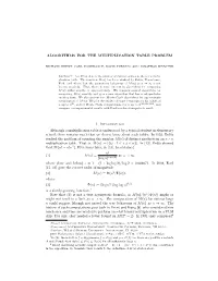 Algorithms for the Multiplication Table Problem