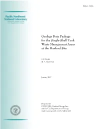 Geology Data Package for the Single-Shell Tank Waste Management Areas at the Hanford Site