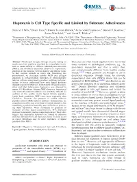 Haptotaxis Is Cell Type Specific and Limited by Substrate Adhesiveness