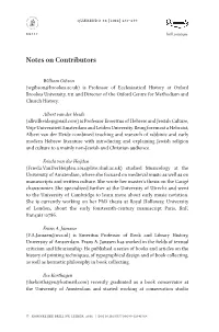 Notes on Contributors