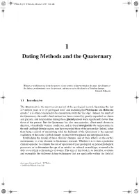 Dating Methods and the Quaternary