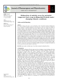 Delineation of Suitable Areas for Potential Temperate Fruit Crops In