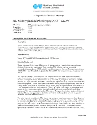 HIV Genotyping and Phenotyping AHS – M2093