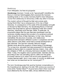 Sonderweg from Wikipedia, the Free Encyclopedia Sonderweg (German