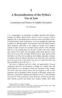 A Reconsideration of the Pythia's Use of Lots