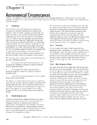 Chapter 5 Astronomical Circumstances Author’S Note (March 6, 2009): This DRAFT Document Was Originally Prepared in 1998 and Has Not Been Fully Updated Or Finalized
