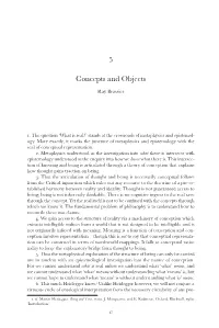 Concepts and Objects