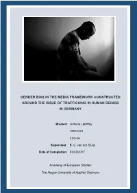 Gender Bias in the Media Framework Constructed Around the Issue of Trafficking in Human Beings in Germany