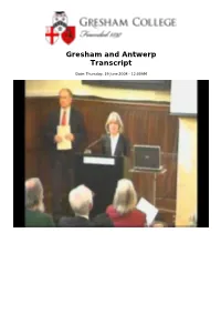 Gresham and Antwerp Transcript